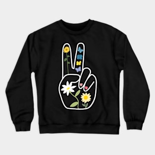 Peace Sign Flowers Crewneck Sweatshirt